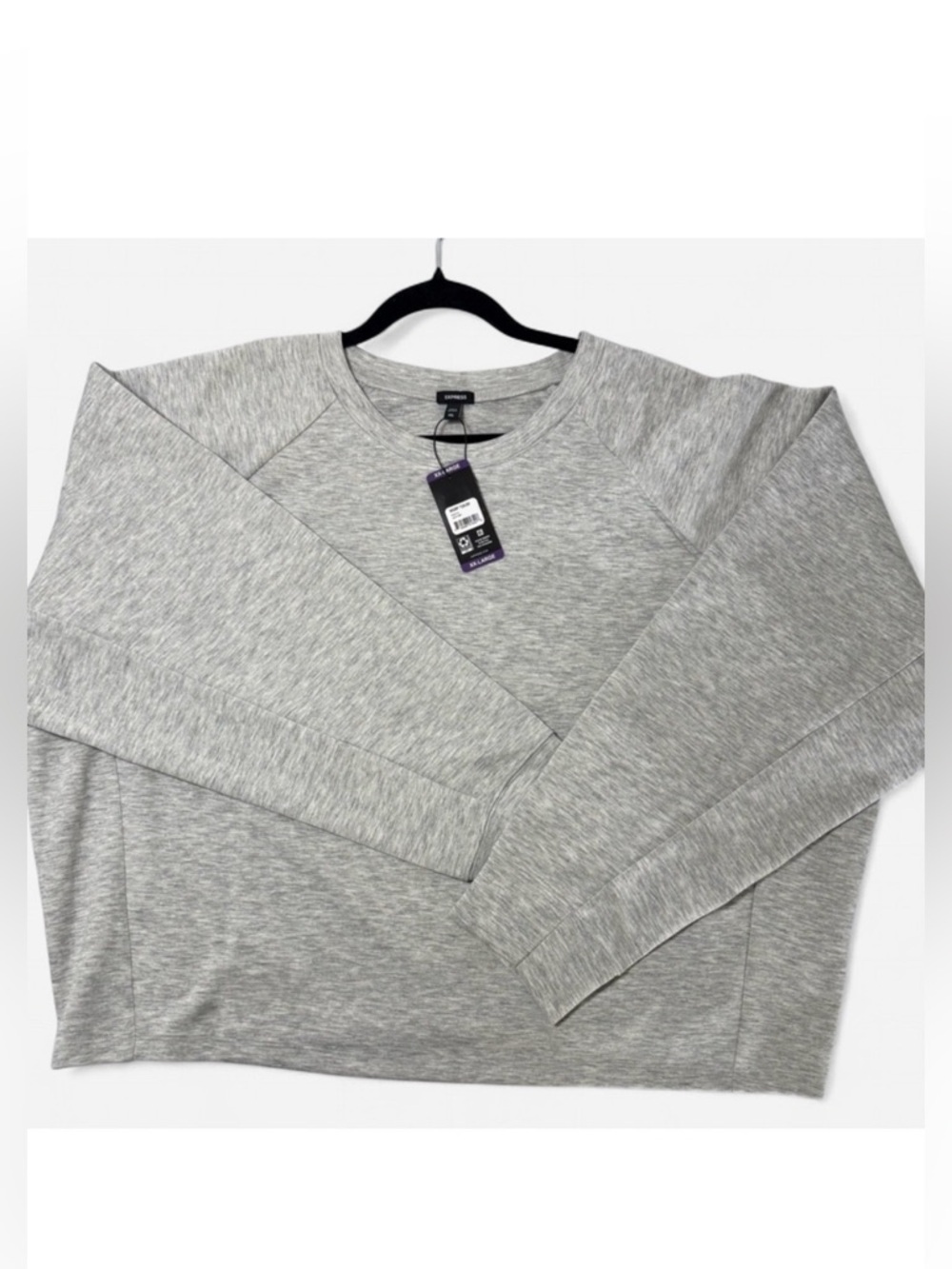 Express Light Gray Crewneck Sweatshirt Size XXL